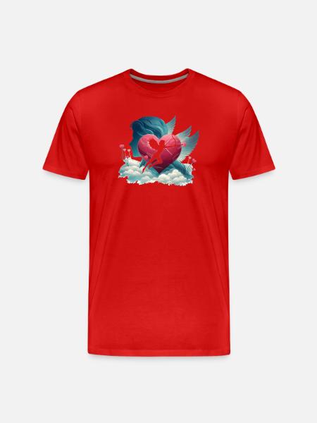 Cupid Archer Heart Artwork - Men's Premium Organic T-Shirt - red