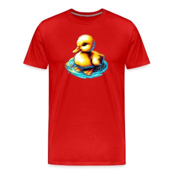 Caneton Canard Canard - T-shirt bio Premium Homme - rouge - Devant - Damien (186cm)