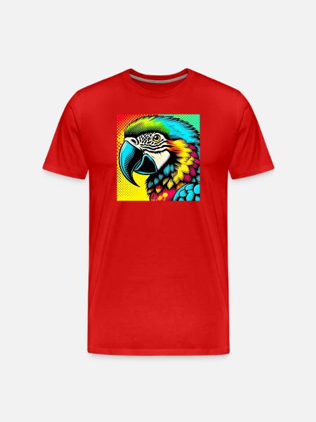 Parrot Pop Art - Men's Premium Organic T-Shirt - red