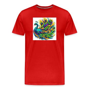 Paon - T-shirt bio Premium Homme - rouge - Devant - Damien (186cm)