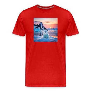 Ourson sur la Banquise - T-shirt bio Premium Homme - rouge - Devant - Damien (186cm)