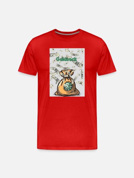 Geldsack Geldregen - Männer Premium Bio T-Shirt - Rot