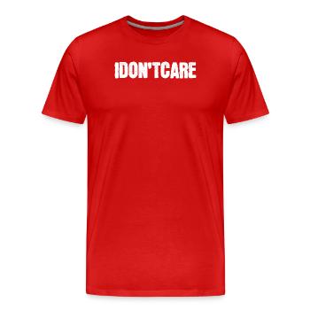 Je ne me soucie pas de l’attitude indifférente - T-shirt bio Premium Homme - rouge - Devant - Damien (186cm)