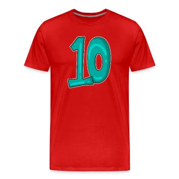 10 Ten - Men's Premium Organic T-Shirt - red - Front - Damien (186cm)