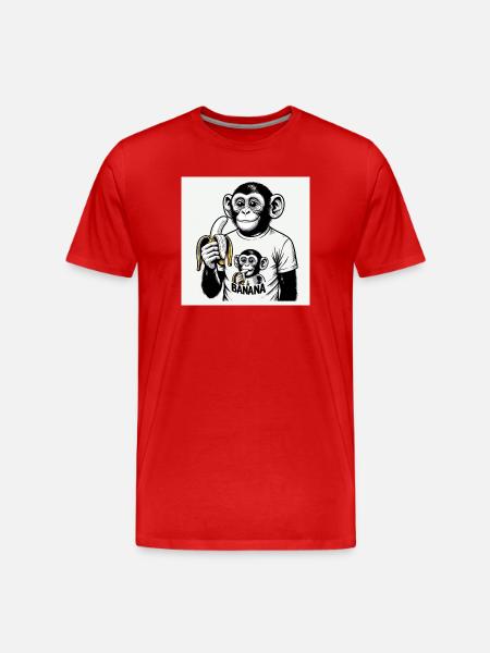 A monkey and his banana - Men's Premium Organic T-Shirt - red