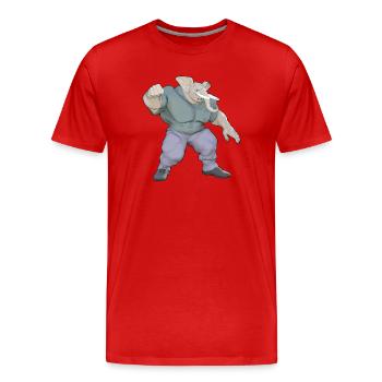 L’éléphant humain - T-shirt bio Premium Homme - rouge - Devant - Damien (186cm)
