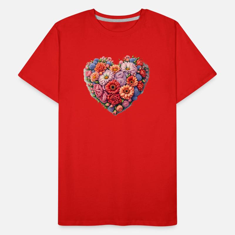 Palette de couleurs de coeur de fleur T-shirt bio Premium Homme