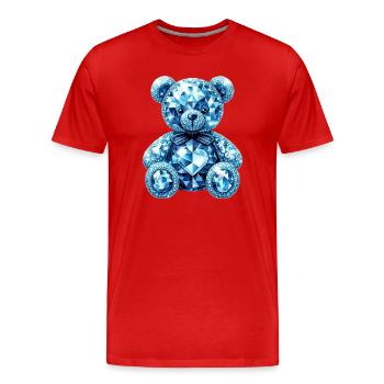 Crystal Bear Diamant Diamanten - Männer Premium Bio T-Shirt - Rot - Vorne - Damien (186cm)