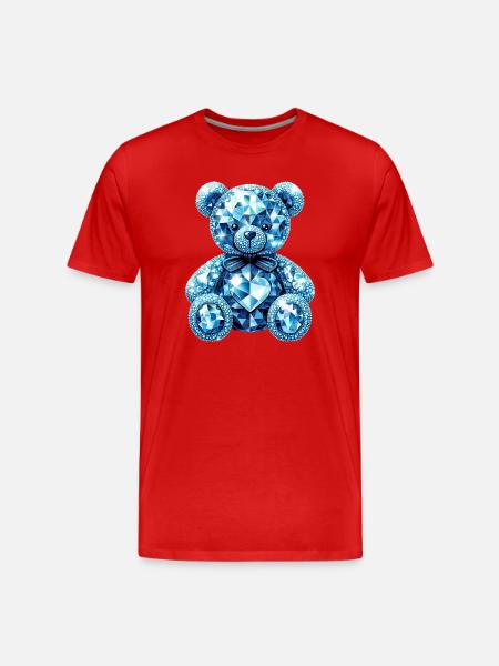 Crystal Bear Diamond Diamonds - Men's Premium Organic T-Shirt - red