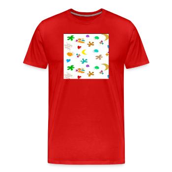 Modèle1 - T-shirt bio Premium Homme - rouge - Devant - Damien (186cm)
