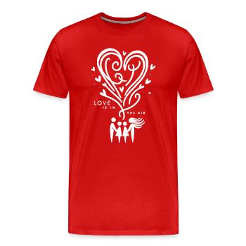 love is in the air family mom dad - Men's Premium Organic T-Shirt - red - Front - Damien (186cm)