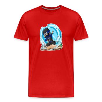 Ninja Motif - T-shirt bio Premium Homme - rouge - Devant - Damien (186cm)