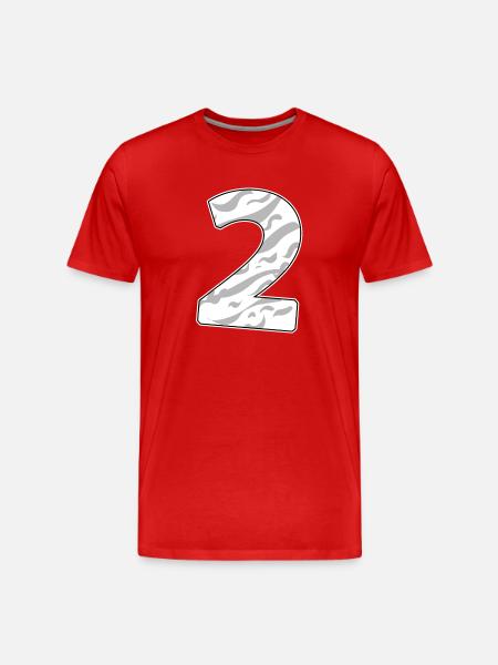 Numéro 2 Chiffre numérique - T-shirt bio Premium Homme - rouge