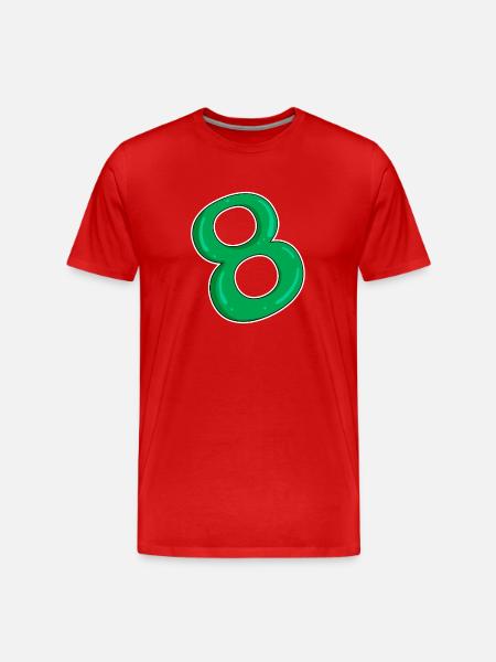 Eight - 8 - Green - Men's Premium Organic T-Shirt - red