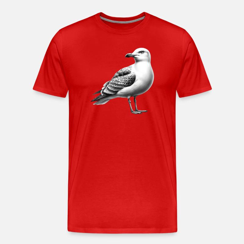 Möwe - Männer Premium Bio T-Shirt - Rot