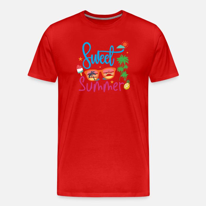 Süßer Sommer - Männer Premium Bio T-Shirt - Rot