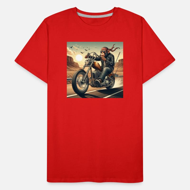 Cooler Affe auf einem Chopper Männer Premium Bio T-Shirt