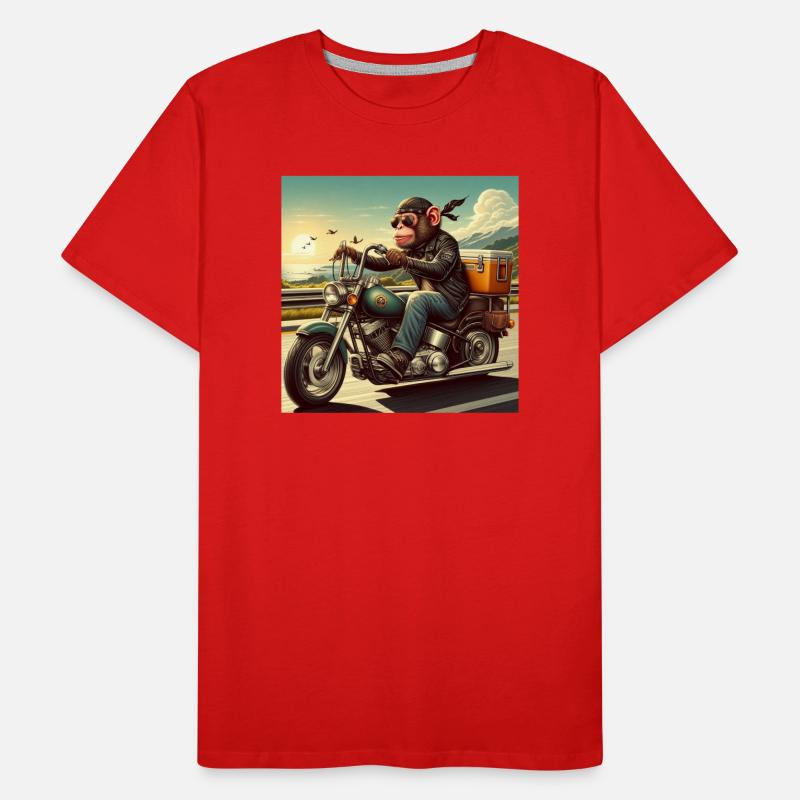 Singe à moto T-shirt bio Premium Homme