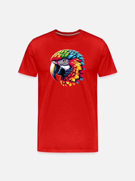 Papagei - Männer Premium Bio T-Shirt - Rot
