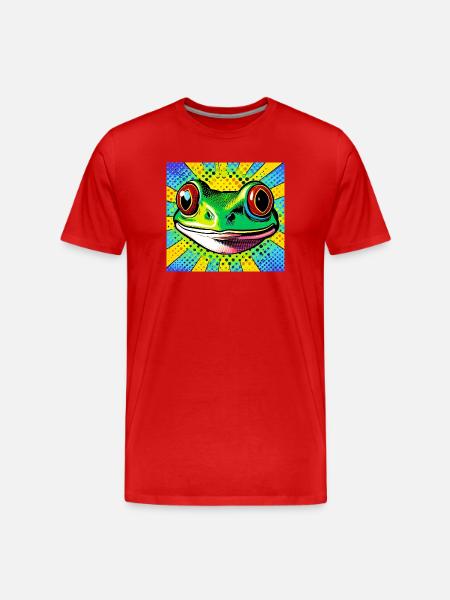 Frog Pop Art - Men's Premium Organic T-Shirt - red