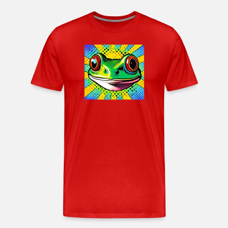 Frosch Pop Art - Männer Premium Bio T-Shirt - Rot