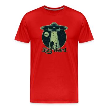 Stay Weird - OVNI, Alien - T-shirt bio Premium Homme - rouge - Devant - Damien (186cm)