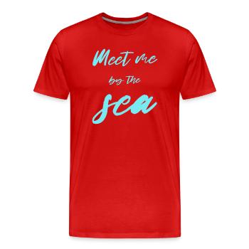 meet me by the sea - Men's Premium Organic T-Shirt - red - Front - Damien (186cm)