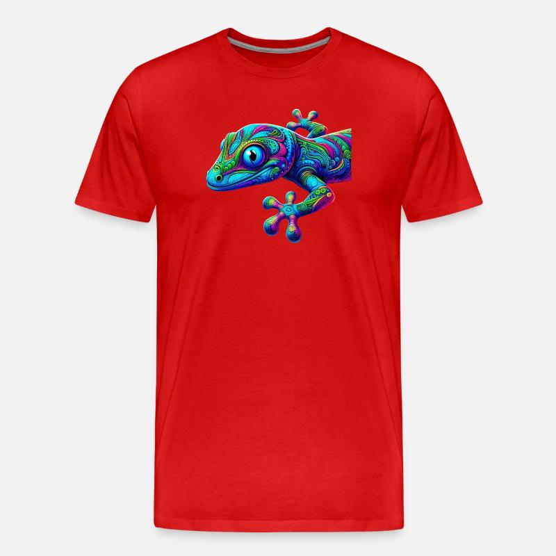 Gecko - Männer Premium Bio T-Shirt - Rot