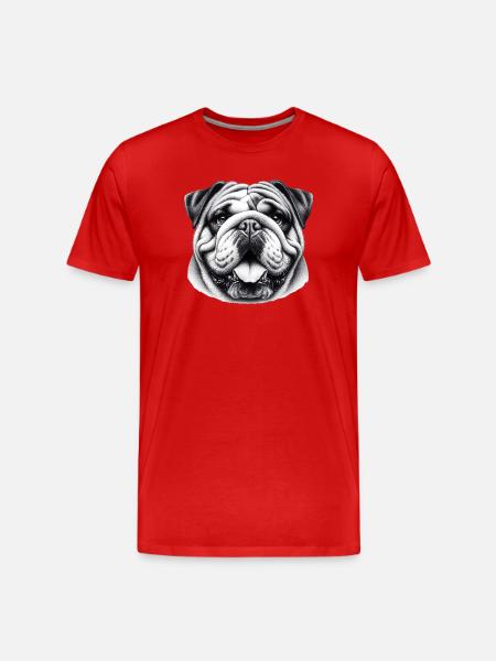 English Bulldog Dog - Men's Premium Organic T-Shirt - red