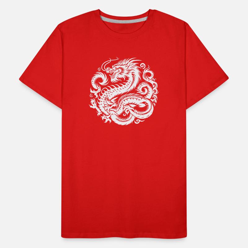 Tatouage de dragon chinois T-shirt bio Premium Homme