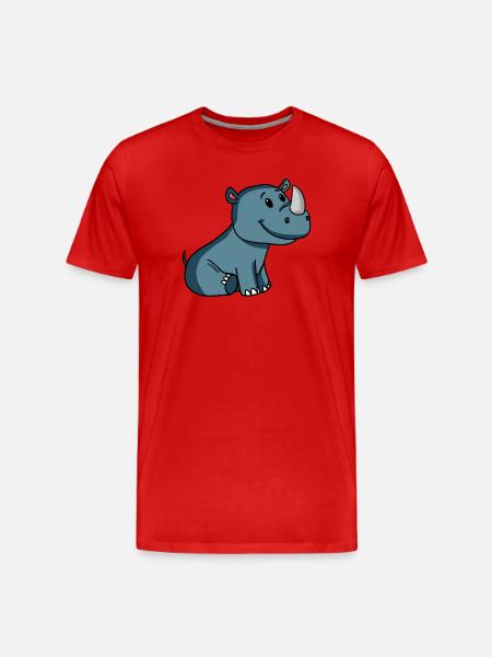 Rhino Nashorn - Men's Premium Organic T-Shirt - red