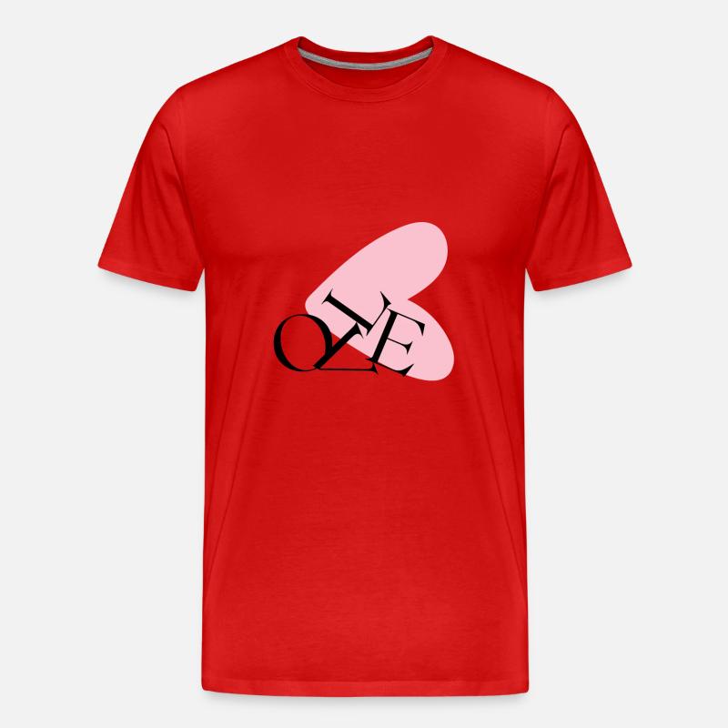 Abstrakte Herztypografie NE - Männer Premium Bio T-Shirt - Rot