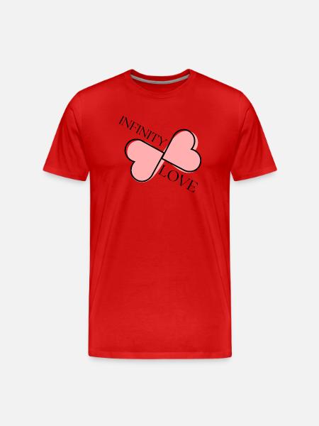 Crossed Pink Hearts Logo - Men's Premium Organic T-Shirt - red