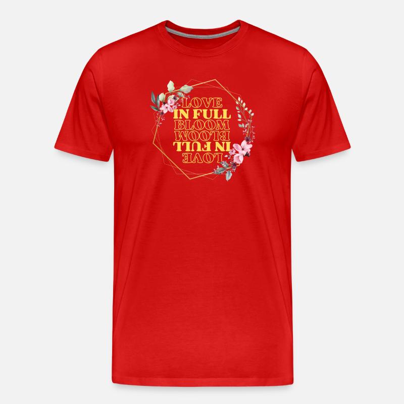 Love in Full Bloom Blumenrahmen - Männer Premium Bio T-Shirt - Rot
