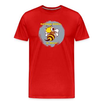 Sting like a bee - Men's Premium Organic T-Shirt - red - Front - Damien (186cm)
