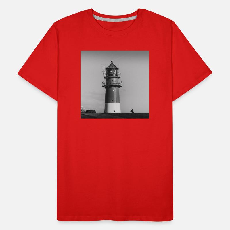 Lighthouse Büsum Dithmarschen North Sea Coast Poster Men's Premium Organic T-Shirt