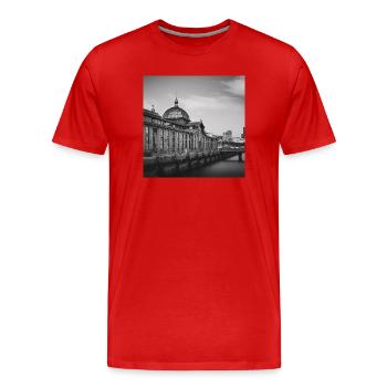 Fischauktionshalle Fischmarkt Hamburg Elbe Poster - Männer Premium Bio T-Shirt - Rot - Vorne - Damien (186cm)