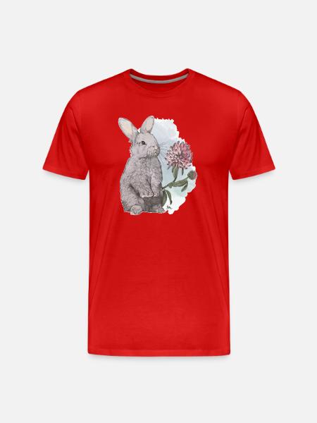 Veganuary 2024 Rabbit - Men's Premium Organic T-Shirt - red