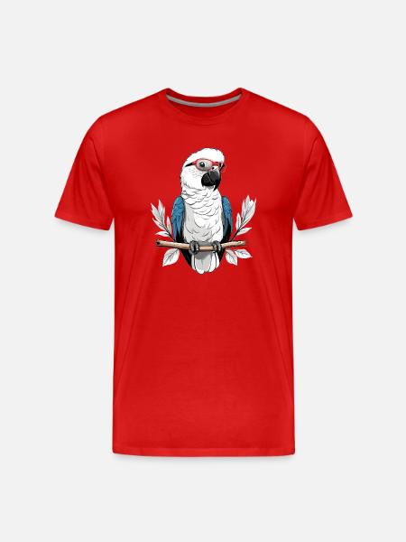 Parrot with glasses - Men's Premium Organic T-Shirt - red