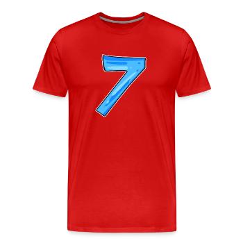 7 Nombre - T-shirt bio Premium Homme - rouge - Devant - Damien (186cm)