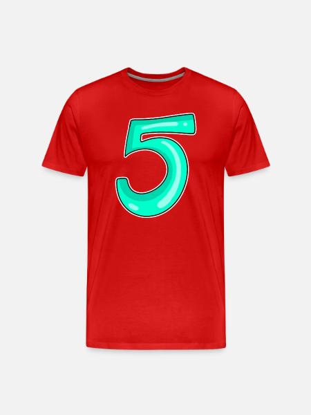 5 Number Number Motif - Men's Premium Organic T-Shirt - red