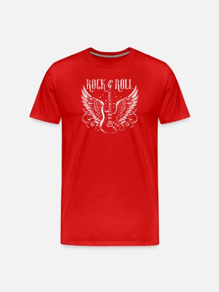 Rock & Roll Guitar - Men's Premium Organic T-Shirt - red