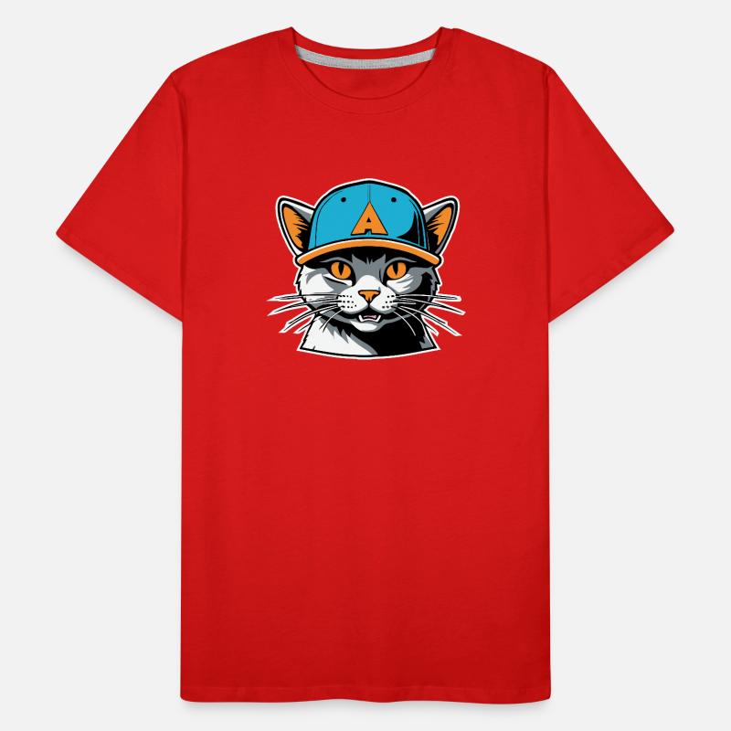 Chat dans un chapeau T-shirt bio Premium Homme