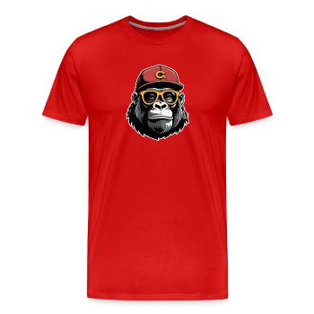 Singe intelligent - T-shirt bio Premium Homme - rouge - Devant - Damien (186cm)