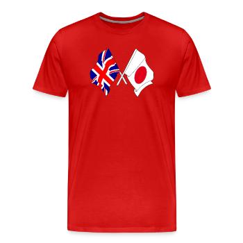 Flagge von England und Flagge von Japan - Männer Premium Bio T-Shirt - Rot - Vorne - Damien (186cm)