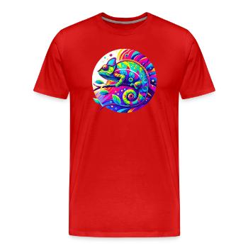 Caméléon - T-shirt bio Premium Homme - rouge - Devant - Damien (186cm)
