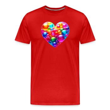 Colorful Heart - Men's Premium Organic T-Shirt - red - Front - Damien (186cm)