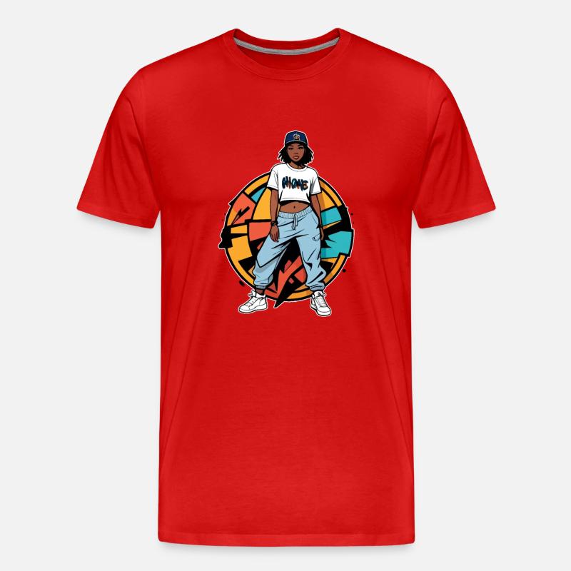 B-Girl Graffiti - Männer Premium Bio T-Shirt - Rot
