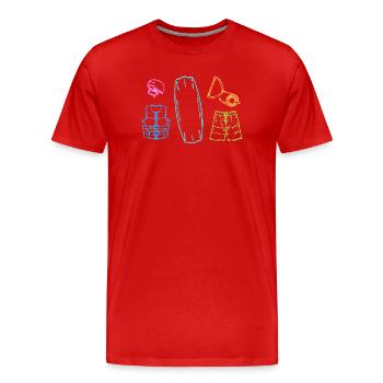 Ski nautique, Sports nautiques, Planche de surf, Wakeboard, Surf - T-shirt bio Premium Homme - rouge - Devant - Damien (186cm)