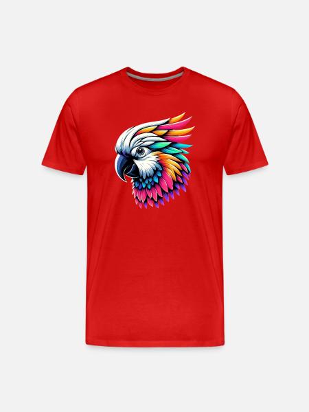 Cockatoo parrot with crest - Men's Premium Organic T-Shirt - red